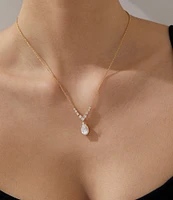 Nadri Delphine Small Frontal Short Pendant Necklace