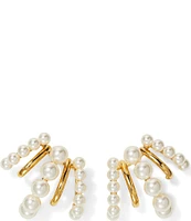 Nadri Farrah Multi Pearl J Hoop Earrings