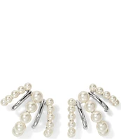 Nadri Farrah Multi Pearl J Hoop Earrings