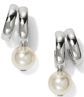 Nadri Farrah Pearl Drop Hoop Earrings