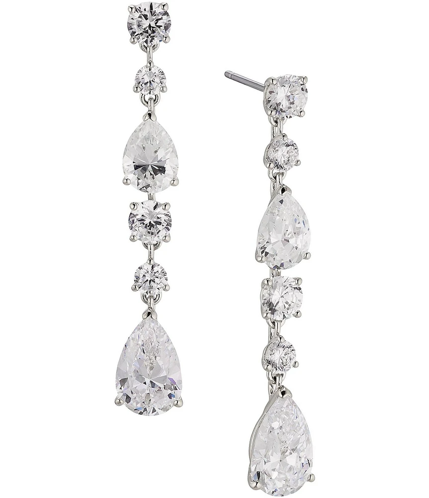 Nadri Halle Crystal Long Linear Earrings