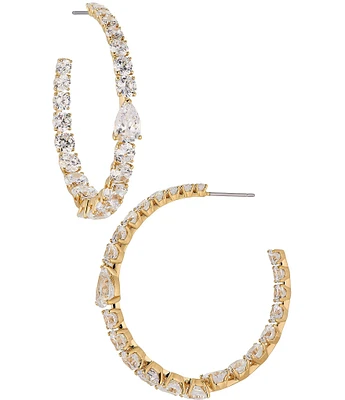 Nadri Halle Large Crystal C Hoop Earrings