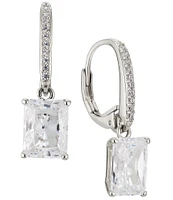 Nadri Modern Love Emerald Cut Crystal Drop Earrings