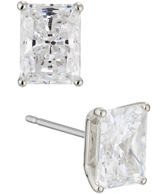 Nadri Modern Love Large Emerald Cut Stud Earrings