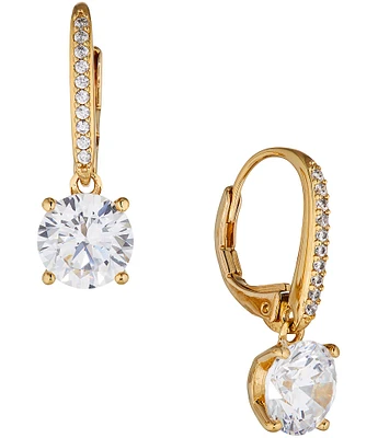 Nadri Modern Love Round CZ Crystal Drop Earrings