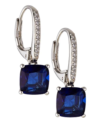 Nadri Modern Love Spring Cushion CZ Crystal Drop Earrings