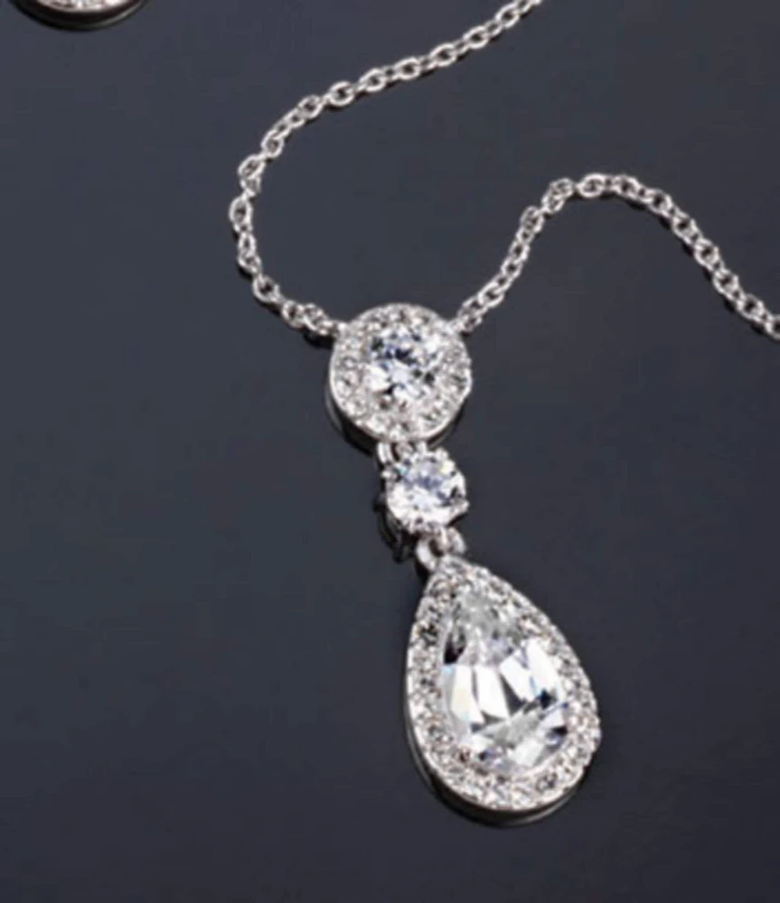 Nadri Multi Crystal Cubic Zirconia Pendant Necklace