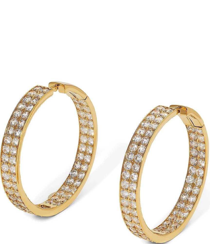 Nadri Northern Lights Crystal Pave Medium Hoops Earrings