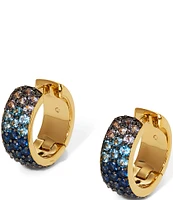 Nadri Northern Lights Multi Crystal Pave Huggie Hoop Earrings