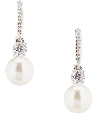 Nadri Faux-Pearl Crystal Drop Earrings