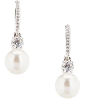 Nadri Faux-Pearl Crystal Drop Earrings