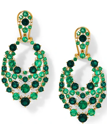 Nadri Starlet Green Crystal Mosaic Drop Earrings