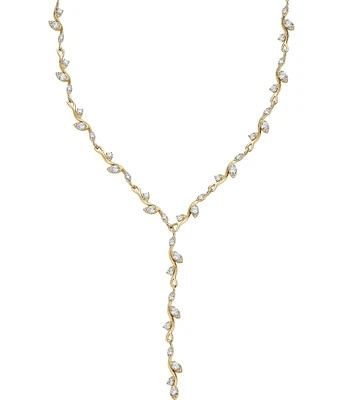 Nadri Whimsy Crystal Vine Y Necklace