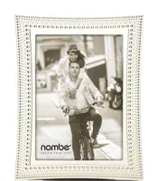 Nambe Silver-Plated Bowed Side Beaded Picture Frame