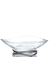 Nambe Braid Stand Glass Bowl