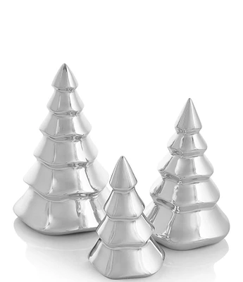 Nambe Mini Christmas Trees, Set of 3