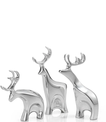 Nambe Miniature Dasher Reindeers, Figurine Set of 3