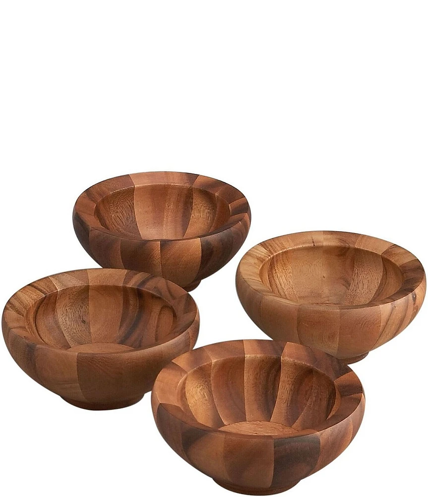 Nambe Yaro 4-Piece Acacia Wood Salad Bowl Set