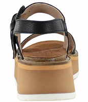 Naot Crepe Leather Platform Wedge Sandals