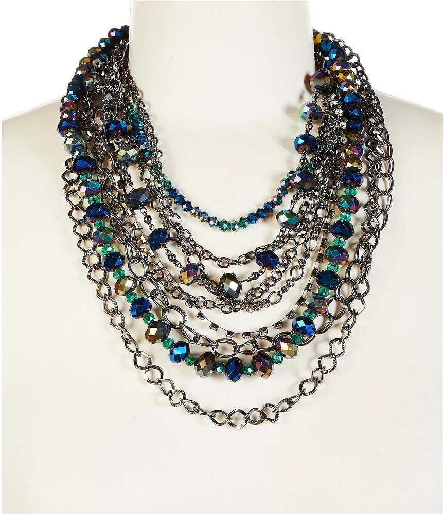 Natasha Accessories Beaded Short Multi Strand Necklace