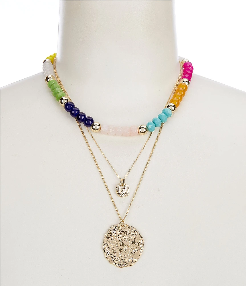 Natasha Accessories Beaded Resort Short Multi Strand Necklace