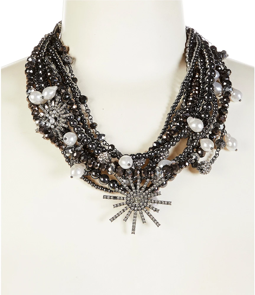 Natasha Accessories Celestial Multi Strand Statement Necklace