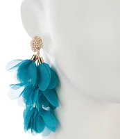 Natasha Accessories Fabric Petal Statement Drop Earrings