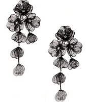 Natasha Accessories Flower Filigree Drop Earrings