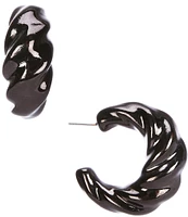 Natasha Accessories Iridescent Twisted Hoop Earrings