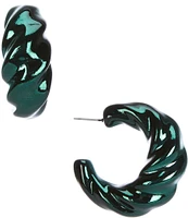 Natasha Accessories Iridescent Twisted Hoop Earrings