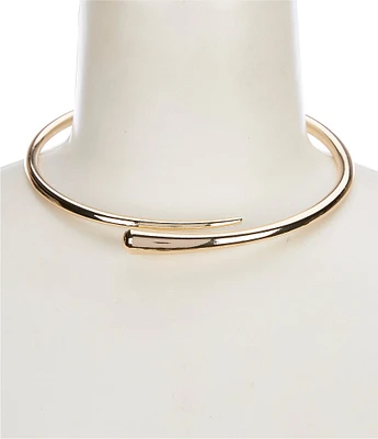 Natasha Accessories Metal Hinge Sculptural Collar Necklace