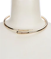 Natasha Accessories Metal Hinge Sculptural Collar Necklace