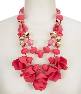 Natasha Accessories Petal Bead Statement Necklace