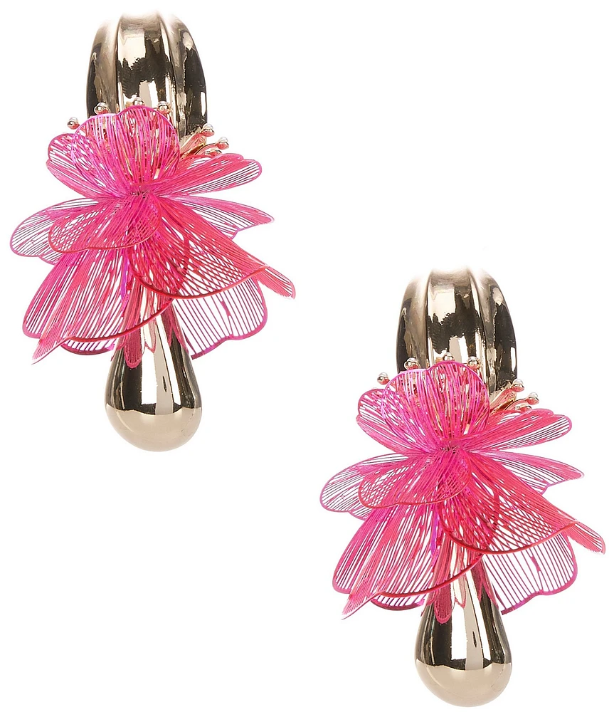 Natasha Accessories Petal Statement Drop Earrings