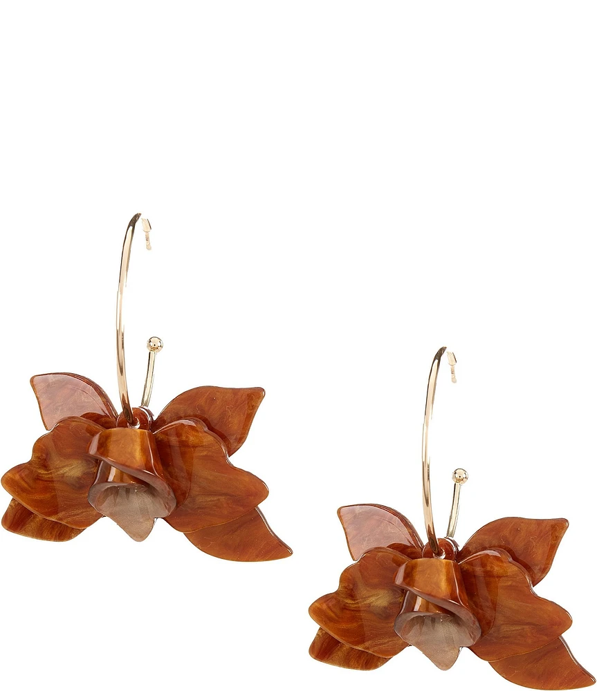 Natasha Accessories Resin Rose Drop Earrings