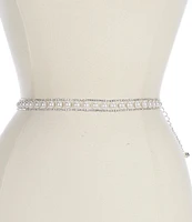 Natasha Accessories Rhinestone Pearl Belt