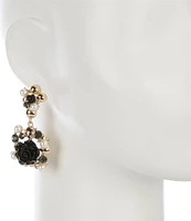 Natasha Accessories Rose Pearl Drop Earrings