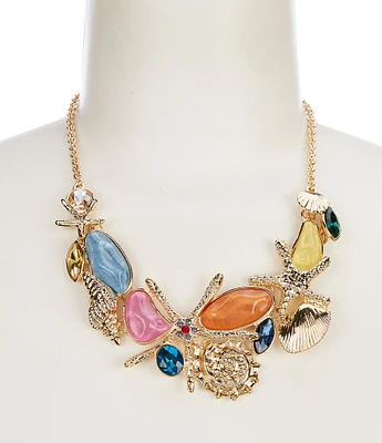 Natasha Accessories Sealife Shell Collar Statement Necklace