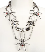 Natasha Accessories Spider Crystal Statement Necklace