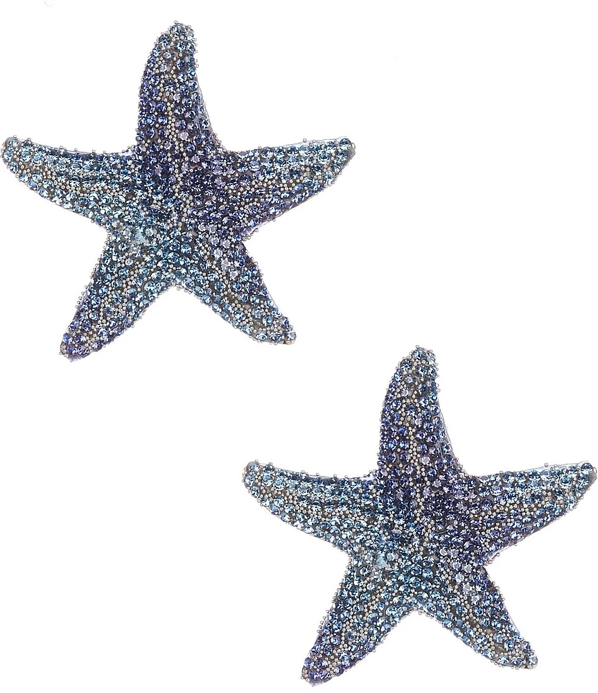 Natasha Accessories Starfish Crystal Ombre Drop Earrings