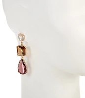 Natasha Accessories Triple Stone Drop Earrings