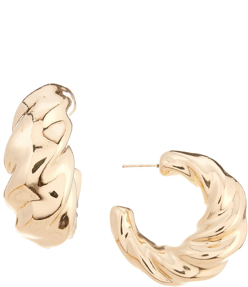 Natasha Accessories Twisted Hoop Earrings