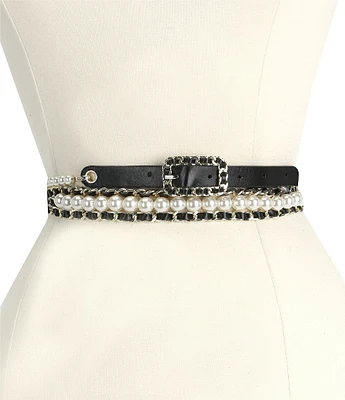 Natasha Accessories Wrap Around Pearl Belt