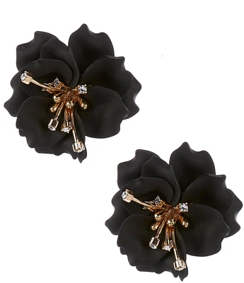 Natasha Accessories XL Petal Flower Drop Earrings
