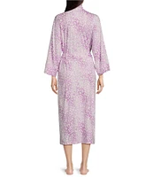 Natori Misty Leopard Print Long Sleeve Knit Robe