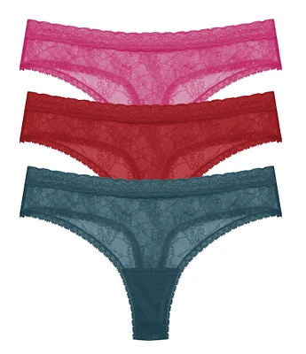 Natori Bliss Allure Lace Thong 3-Pack