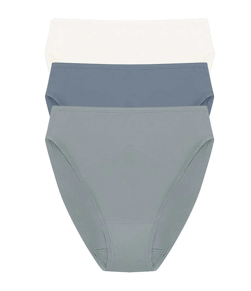 Natori Bliss Bare Cotton High-Cut Brief 3-Pack