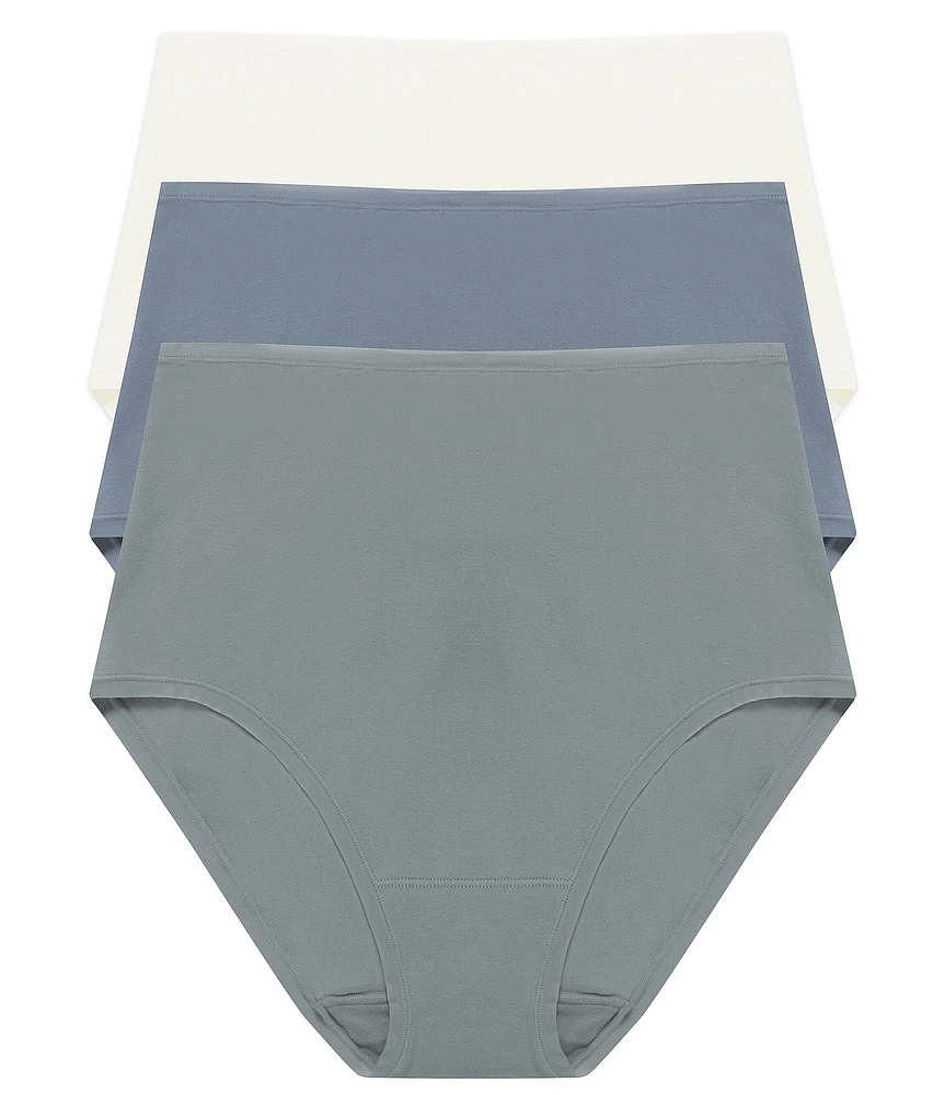 Natori Bliss Bare Cotton High-Waist Brief 3-Pack
