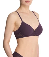 Natori Bliss Perfection Contour Underwire Lace Trim T-Shirt Bra