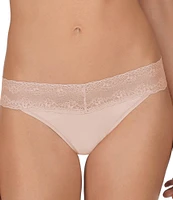 Natori Bliss Perfection Lace Trim Thong 3-Pack